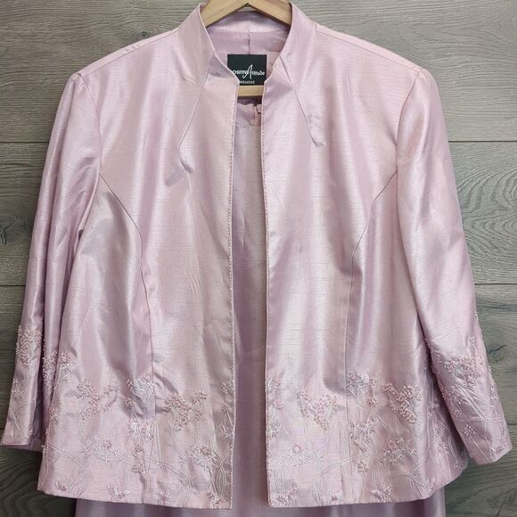 Positive Attitude Rose Pink Dress And Jacket Set Womens Plus Size 16W - Picture 2 of 12